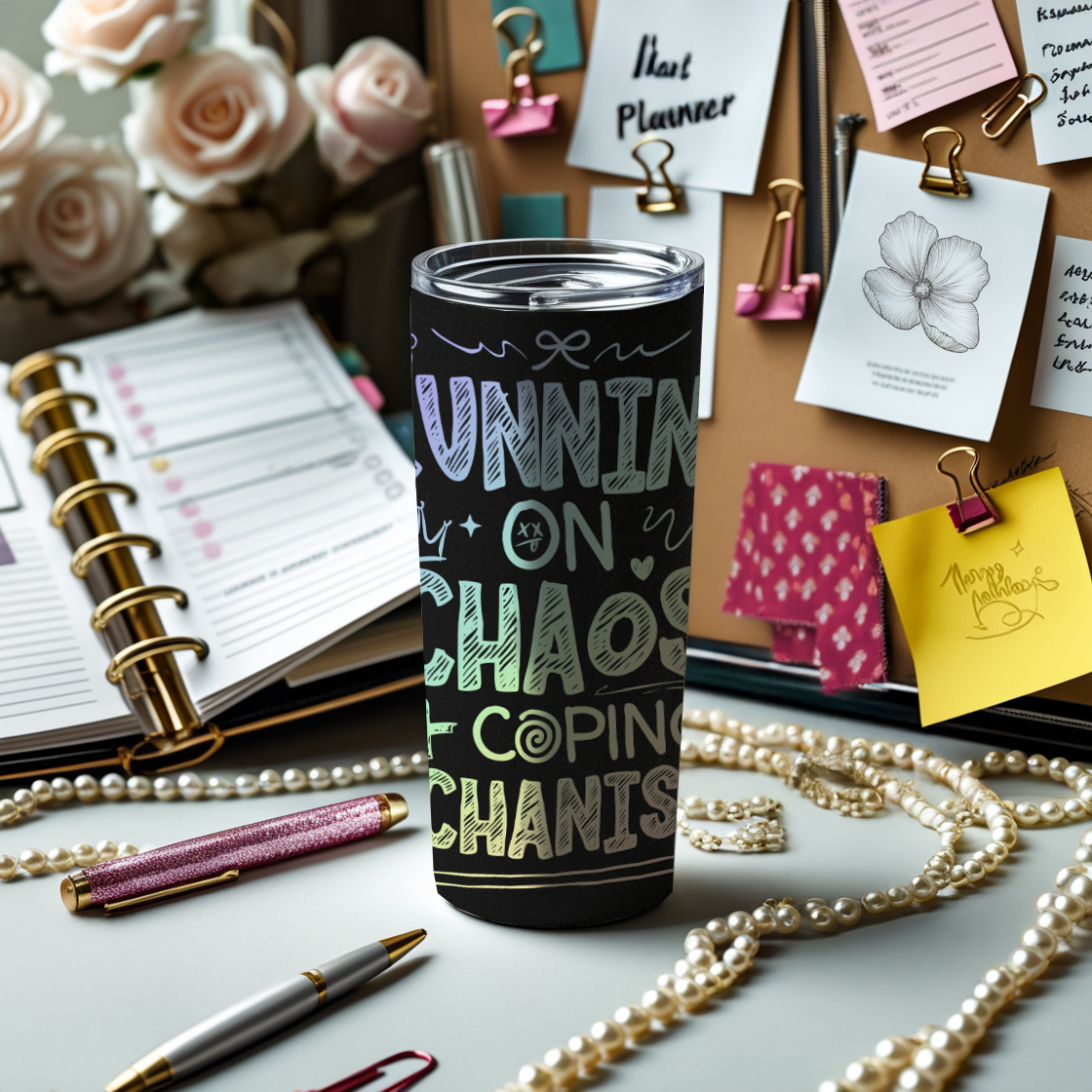 Tiger in sunglasses pattern on a tumbler